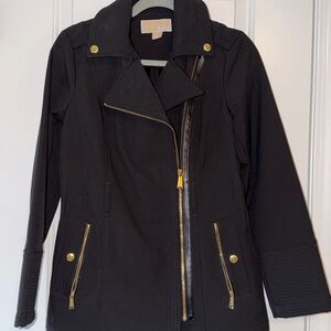 Michael Kors Black Utility Jacket with Gold Hardware
